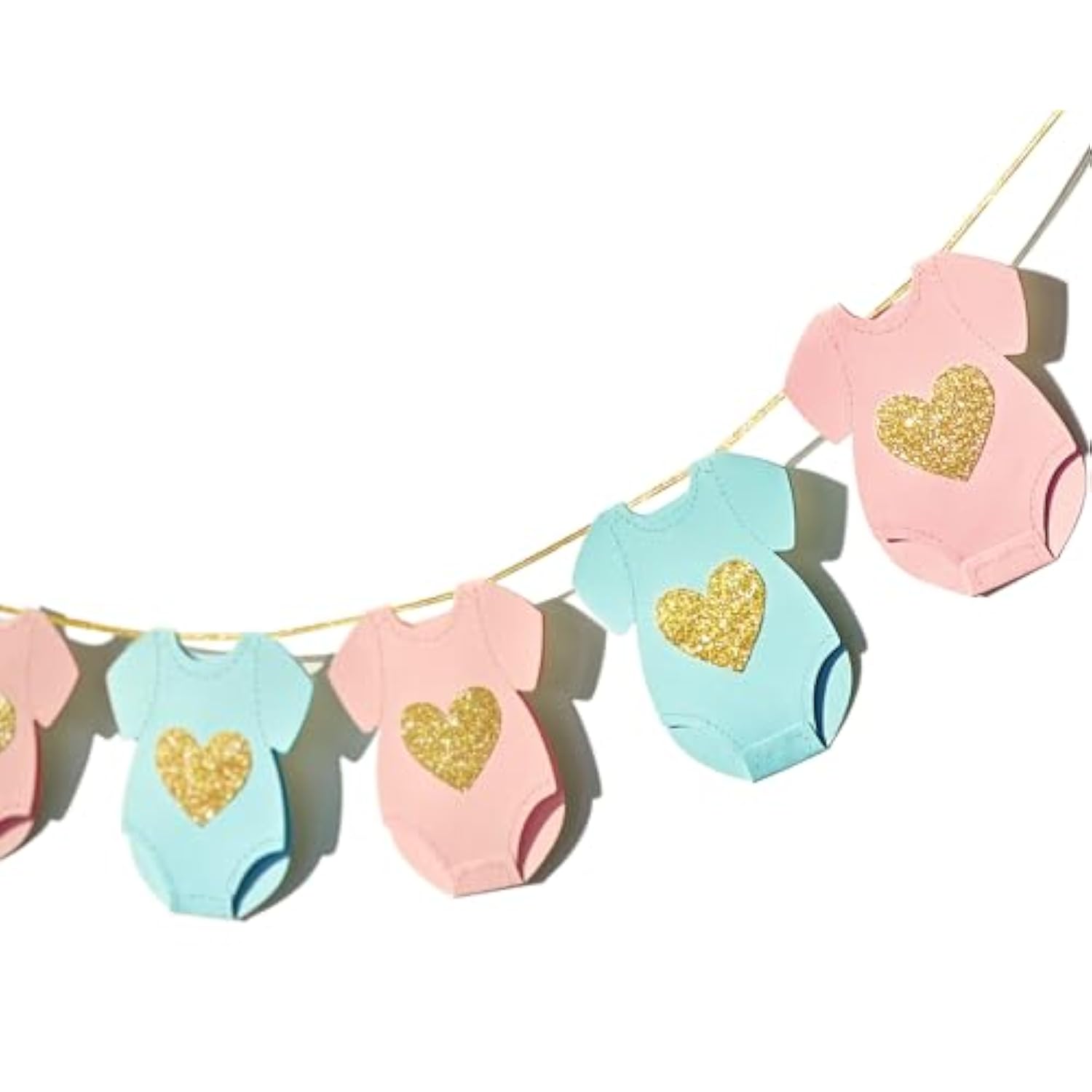 9Pcs Blue Pink Baby Shower Bodysuit Paper Garland Gender Reveal Decor