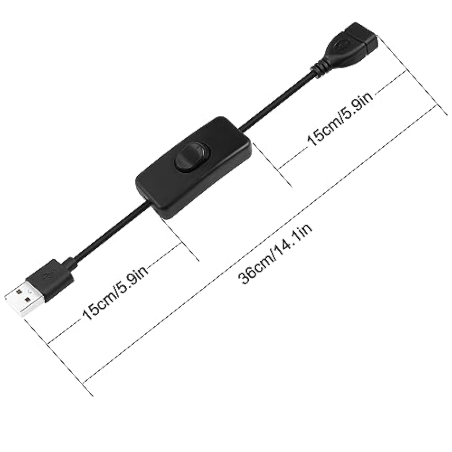 Usb Extension Cable 4 Pcs 5V Male To Female Extender With Switch Suitable For