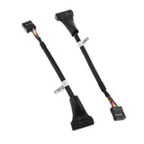 Usb Header Cable 2Pcs 6Inch Usb 3.0 19 Pin Male To Usb 2.0 9 Pin Female Motherboard Cable Adapter Converter Black