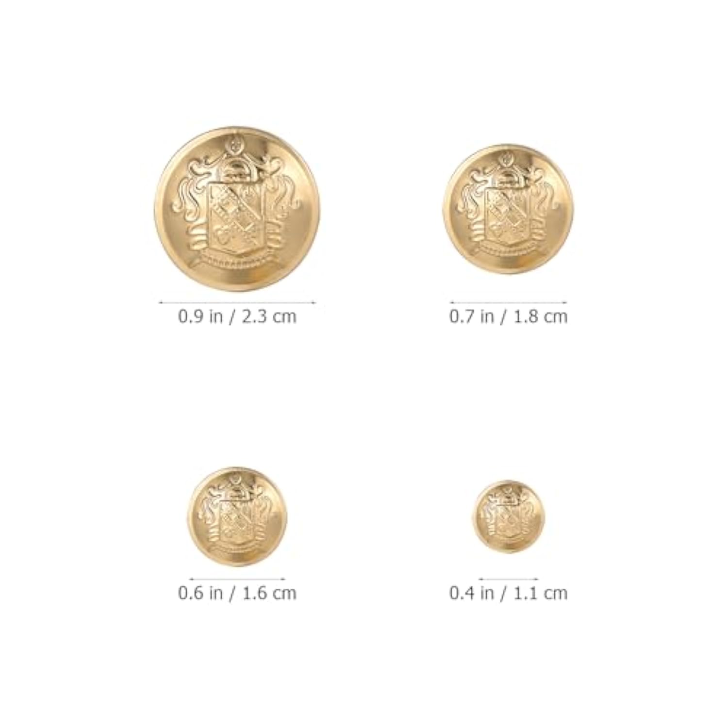 40Pcs Metal Gold Blazer Button Set, Vintage Brass Buttons For Blazer,