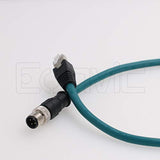M12 4-Pin Male To Rj45 E4 Plug High Flex Cat5E Industrial Ethernet Cable Dynam