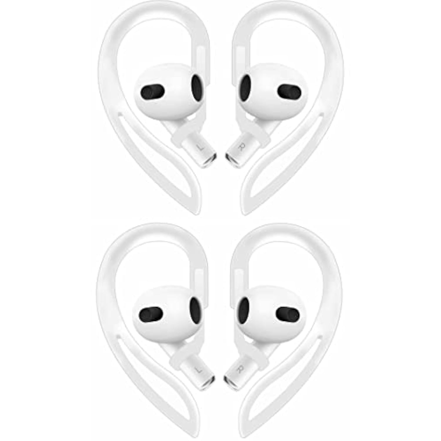 Sport Ear Hooks Compatible With Airpods 3 2021, 1 Pairs Anti Slip Anti Lost Soft Silicone Earhook Ear Loop Compatible With Airpods 3, 1 Pairs, White