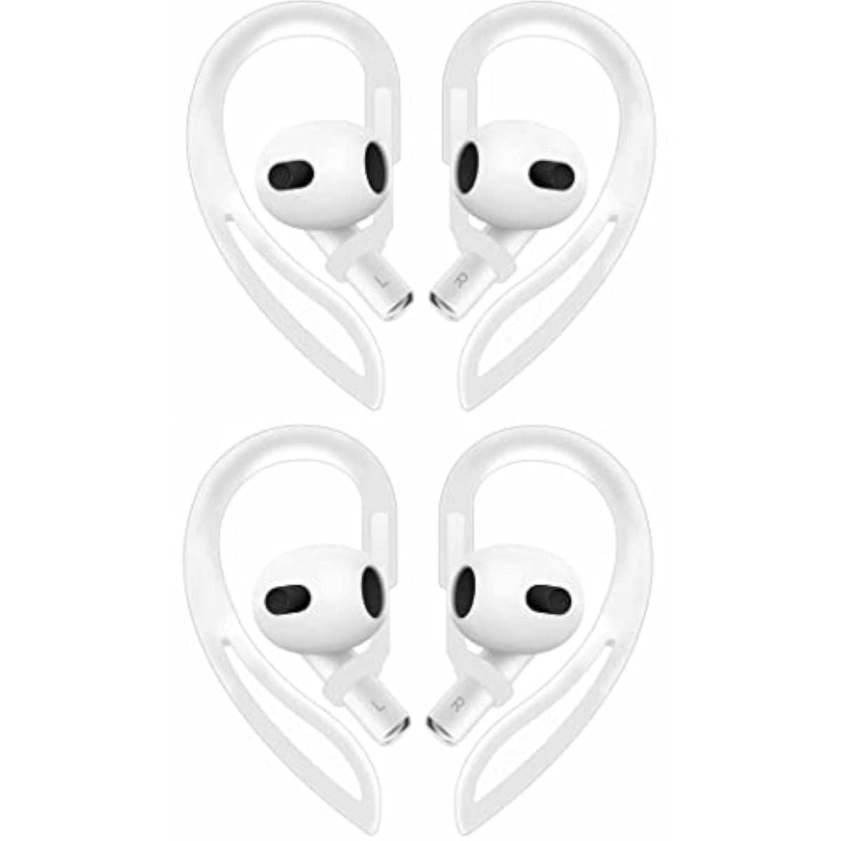 Sport Ear Hooks Compatible With Airpods 3 2021, 1 Pairs Anti Slip Anti Lost Soft Silicone Earhook Ear Loop Compatible With Airpods 3, 1 Pairs, White