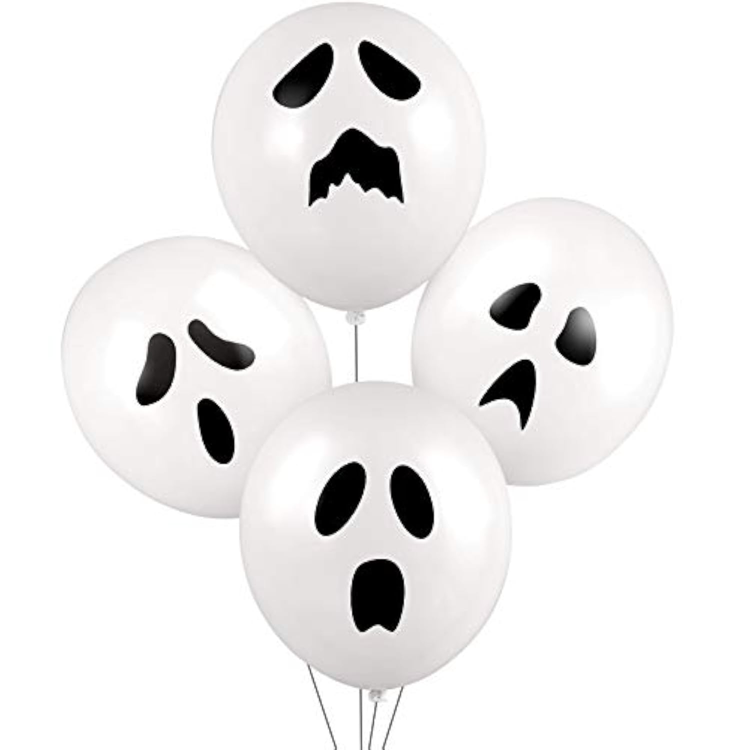 100Pc Halloween Ghost Balloons – 12" Latex Balloons for Party Decorations