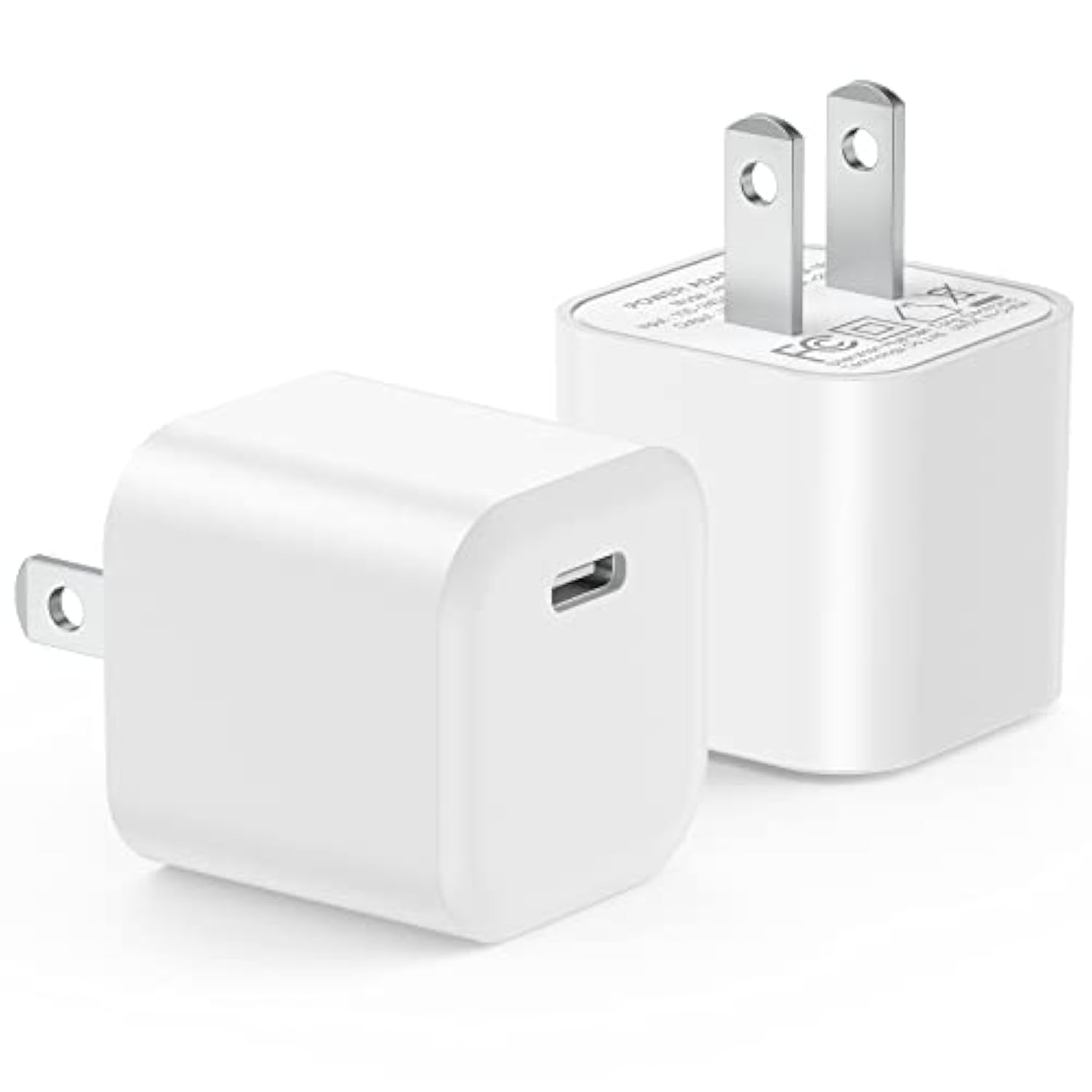 Usb C Charger Block, 2-Pack Mini Usbc Pd Fast Charging Cube C Box Charger Type C Charging Block Travel Wall Plug Power Adapter For Iphone 16E 16 15 14 13 12, Ipad Pro Air Mini, Airpods, Iwatch