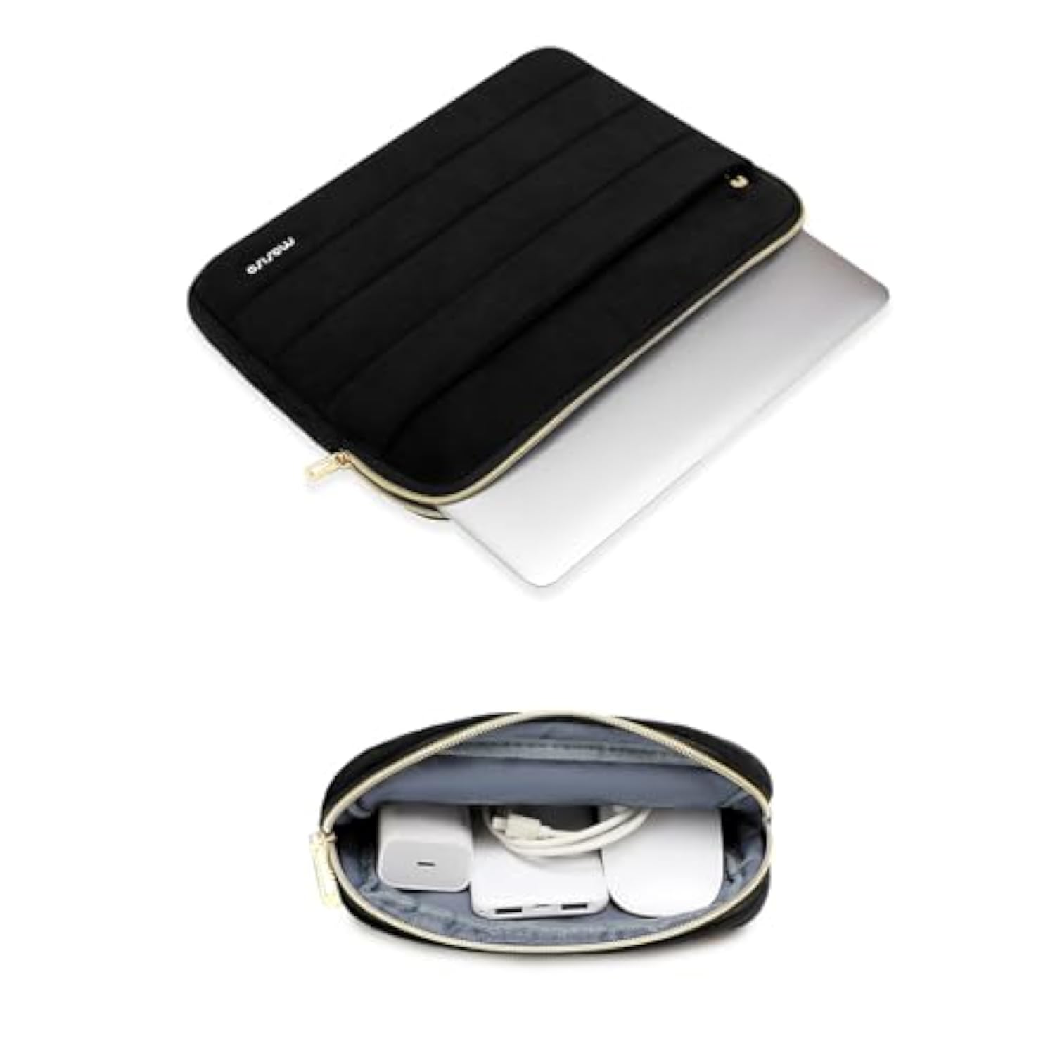 MOSISO 15-16 inch Laptop Case, 15.6 inch Laptop Sleeve Compatible with MacBook Pro 16, HP, Acer, Dell, Lenovo, ASUS Notebook Computer, Ultra Soft Cozy Lightweight Horizontal Bag with Small Case, Black