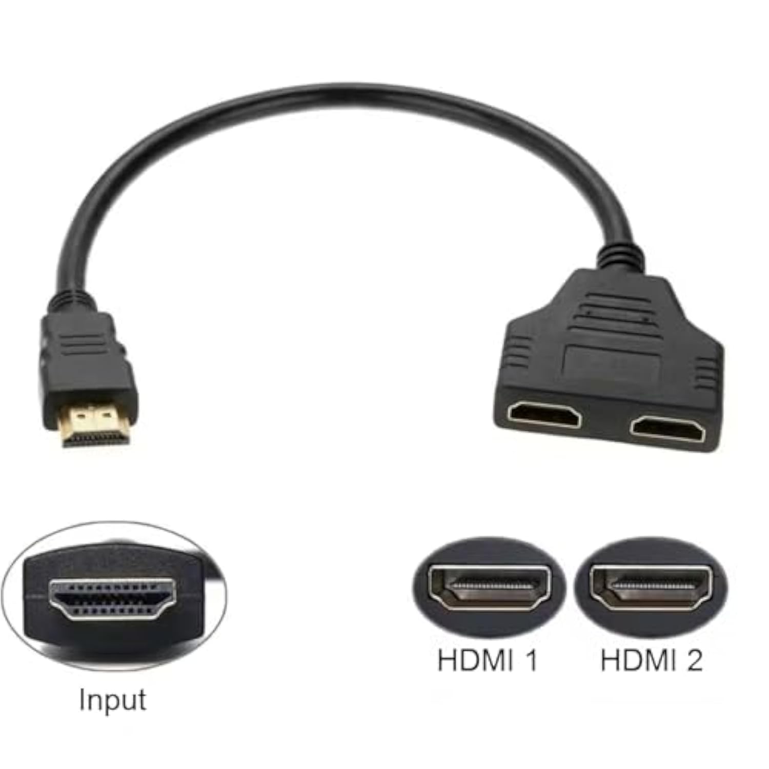 Hdmi Male To Dual Hdmi Female 1 To 2 Way Hdmi Splitter Adapter Cable For Hdtv,