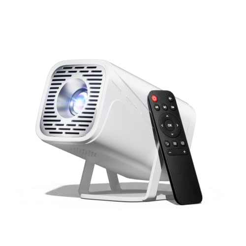Mini Projector With Wifi And Bluetooth, 4K Support Portable Outdoor Projector, Smart Projector With Android, Built-In App Movie Proyector For Bedroom, Home Theater, Camping, Gaming