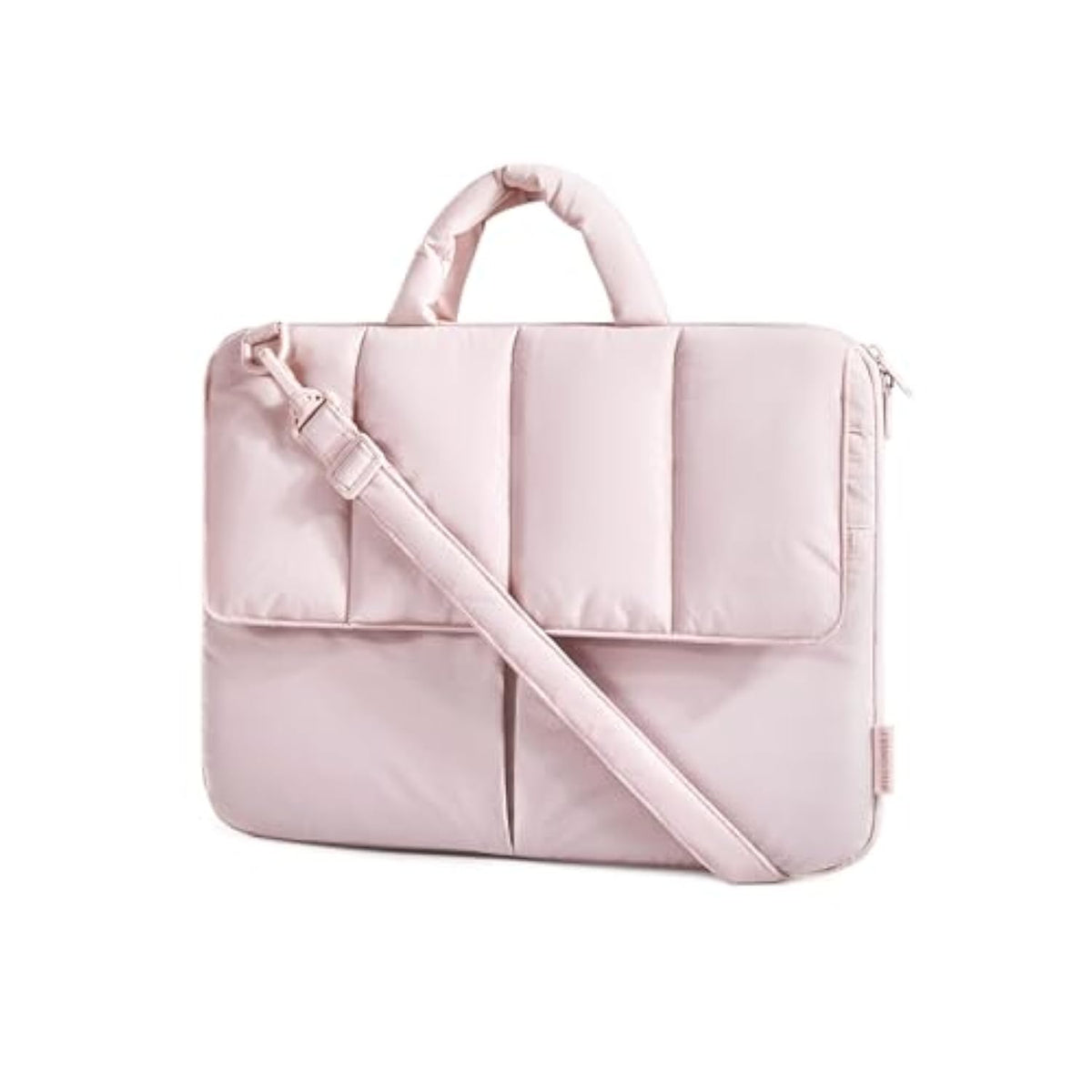 BAGSMART 15-16 Inch Laptop Case Sleeve, Padded Lightweight Laptop Bag with strap for MacBook Air/Pro, Shockproof Water Resistant Laptop Cover Compatible for 15.6 Macbook Dell HP Lenovo Asus, Pink