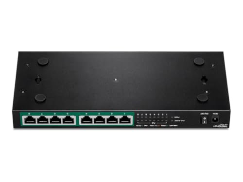 8-Port Gigabit Poe+ Switch, 65W Poe Power Budget, 16Gbps Switching Capacity, Ieee 802.1P Qos, Dscp Pass-Through Support, Fanless, Wall Mountable, Protection, Black, Tpe-Tg83