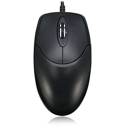 3 Button Desktop Ps/2 Optical Scroll Mouse, Black