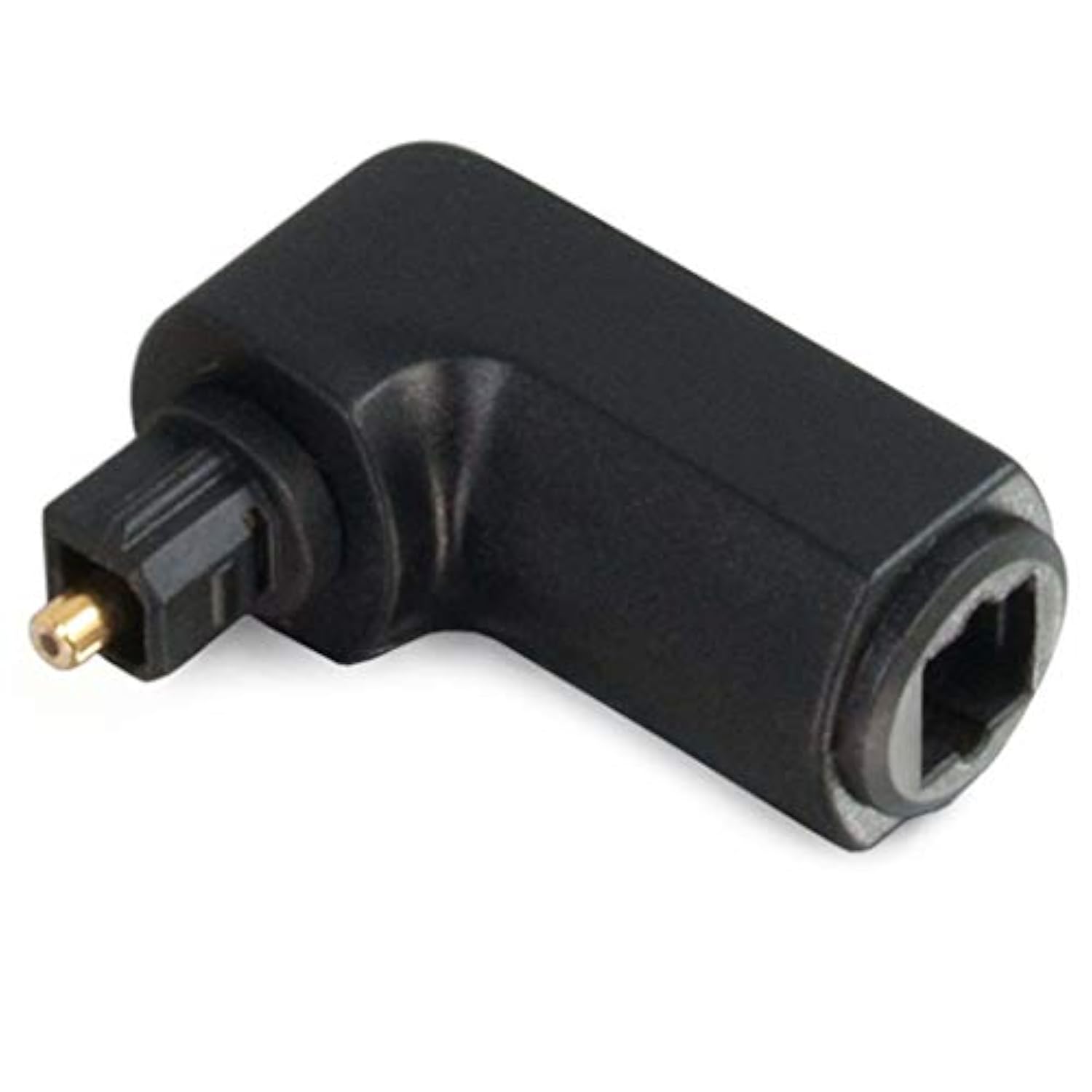 Optical Audio Cable Adapter, 90 Degree, Black, Universal Compatibility, Gold-Plated Connectors, 1 Count, 40016