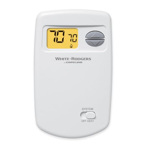Emerson Thermostats 1E78-140 Non-Programmable Heat Only Thermostat For Single-Stage Systems, White