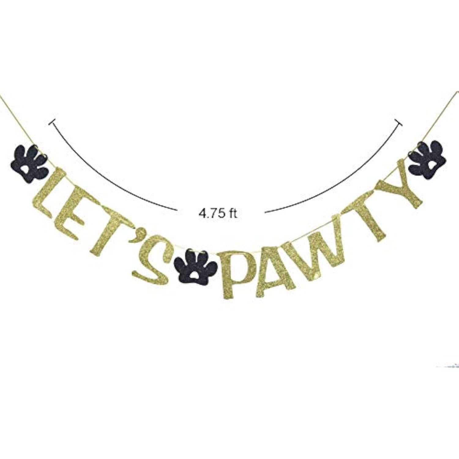 Dog Themed Party Banner Garland For Pet Birthday Party Decor Dog Pa Photo Prop Backdrop (Gold)