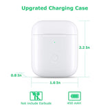 Wireless Charging Case Compatible With Airpods 1 2?Air Pods Charger Case Replacement With Bluetooth Pairing Sync Button?No Aipods (White)