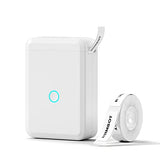 D110 Label Maker Machine With Label, Small Label Printer Bluetooth Connection Multiple Templates Available For Phone Easy To Use For Office Home Organization Rechargeable White