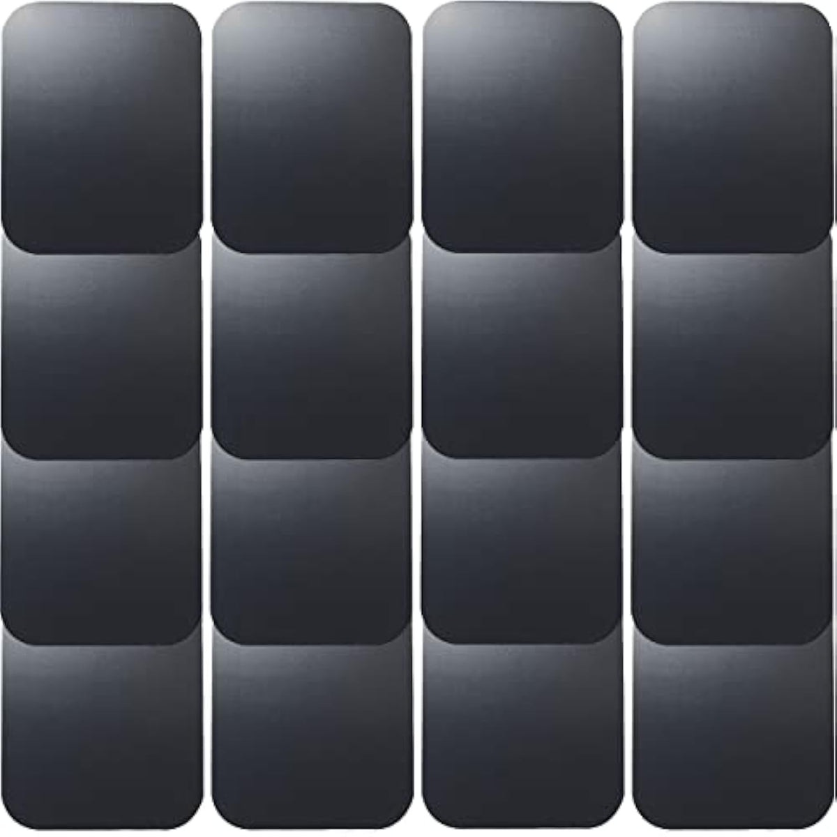16-Pack Metal Plates for Magnetic Car Mount, Black Rectangular with 3M Adhesive
