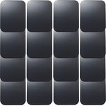 Replacement Metal Plates Set 16 Pack For Magnetic Car Mount. Kit Of 16 Magnets For Back Of Phone Case. Black Rectangular Iron Stickers Without Holes Discs. 3M Adhesive Backing Steel Sheets.