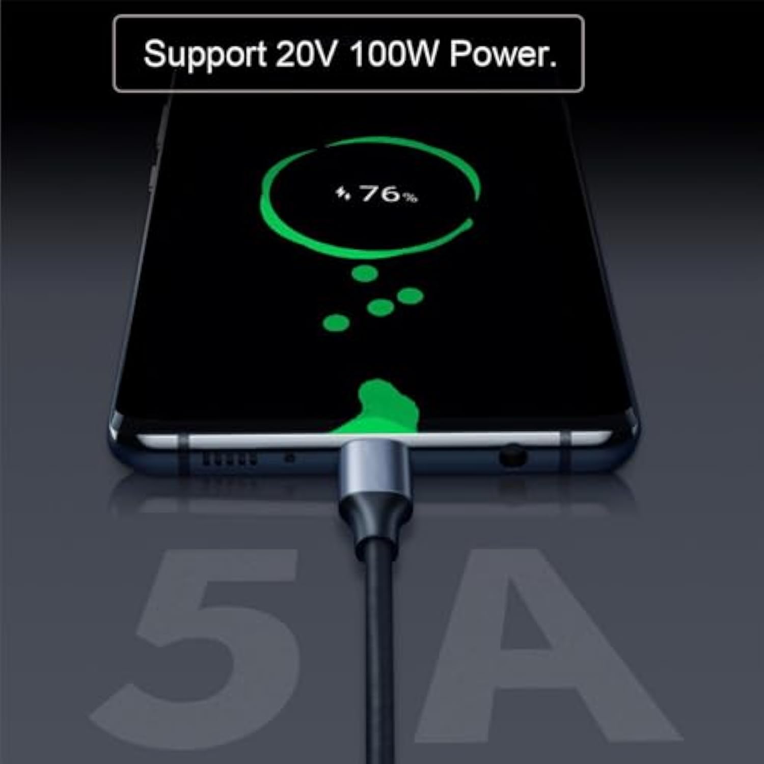 xiwai Down & Up Angled USB-C USB 3.1 Type C Male to Female Extension Data Cable 10Gbps 100W with Sleeve for Laptop 0.5m