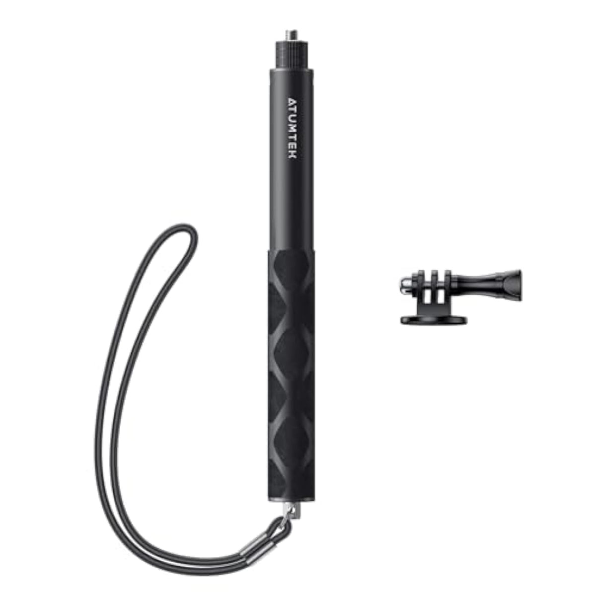 114Cm Invisible Selfie Stick, 1/4" Extended Monopod Pole, Solid And Compact Design For Insta360, For Gopro, Dji, Action Camera (Buckle Mount For Gopro And Wrist Strap Included)