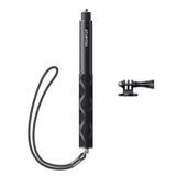 114Cm Invisible Selfie Stick, 1/4" Extended Monopod Pole, Solid And Compact Design For Insta360, For Gopro, Dji, Action Camera (Buckle Mount For Gopro And Wrist Strap Included)