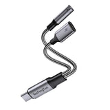 USB C to 3.5mm Headphone Adapter, 2-in-1 Type C Audio Dongle with 60W PD Fast Charging for iPhone 15 Pro Max,  Galaxy, Google Pixel, iPad Pro