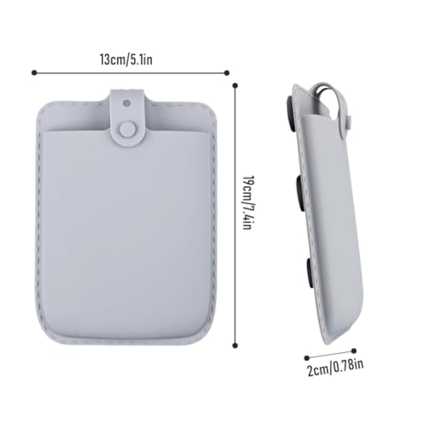 2 Pack Large Mouse Holder For Laptop Large Reusable Mouses Pouch With Powerful Suction Cup, No Residue Adhesive, Portable Silicone Mouse Bag For Office Home (Light Gray)