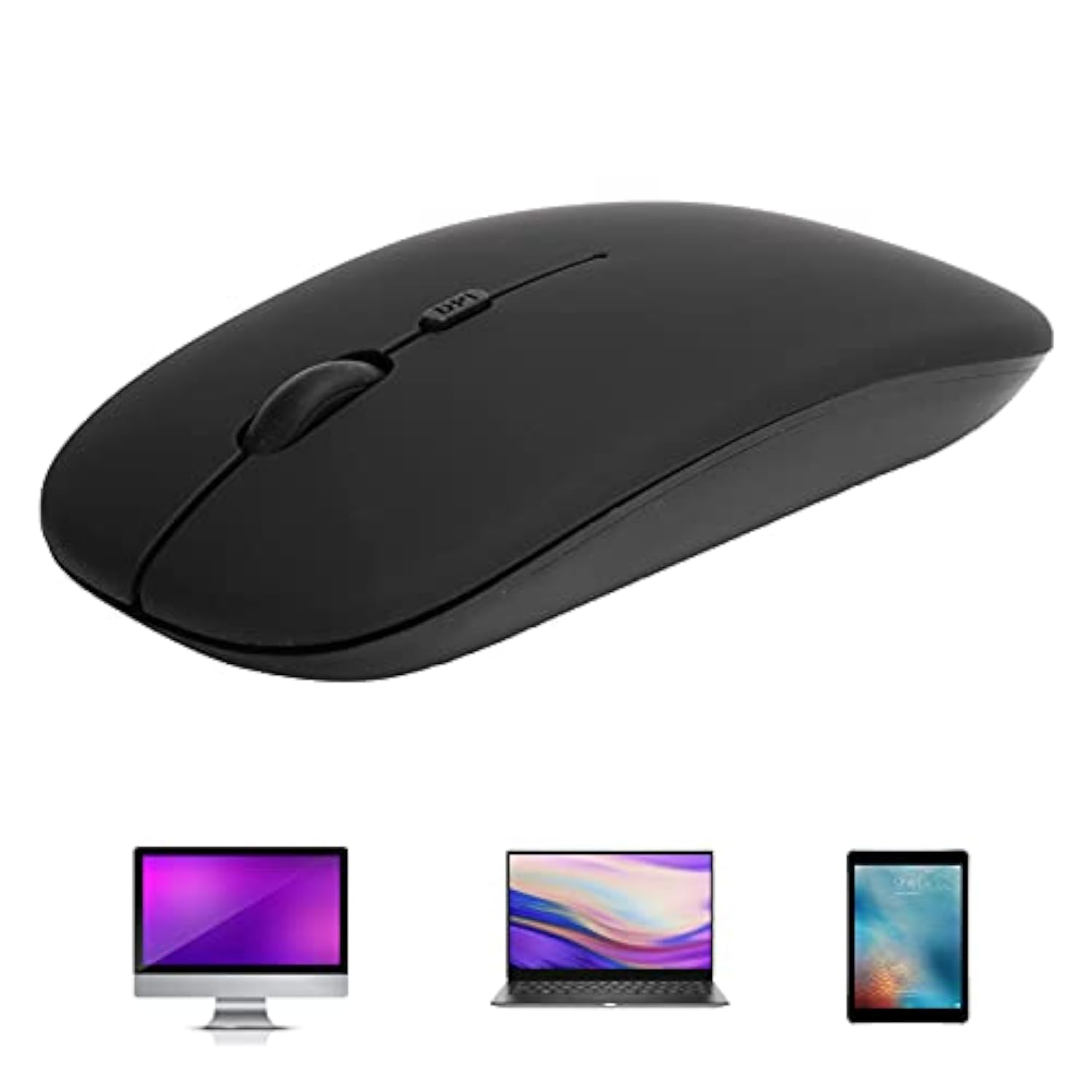 Wireless Mouse, Mouse Black Wireless Bluetooth 5.0 Silent Office Computer Mous