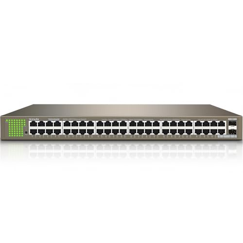 Teg1050F, 48 Port Gigabit Switch, Unmanaged Ethernet Switch With 48 Gigabit Ports & 2 Sfp Slots, Plug & Play, Desktop/ Rack-Mount, Fanless & Metal Design, Limited Protection
