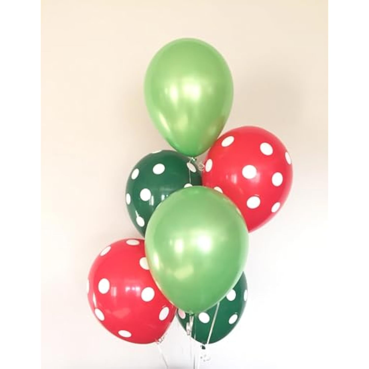 55 Pc Red Green Gold Christmas Latex Balloons Polka Dot Party Decoration