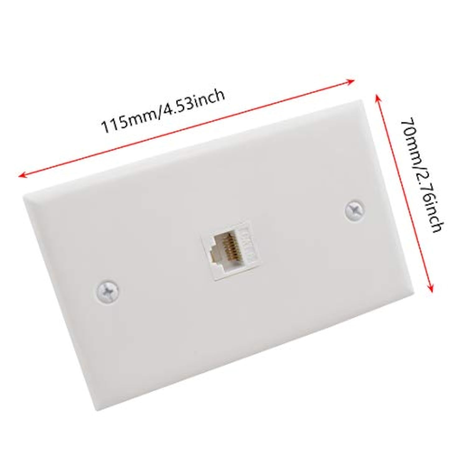 Cat.6 Rj45 Ethernet Wall Plate, 1-Pack Rj45 Female To Female Keystone Jack Wal