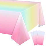 3pcs Pastel Rainbow Tablecloths, 54x108" for Birthday & Party Decorations