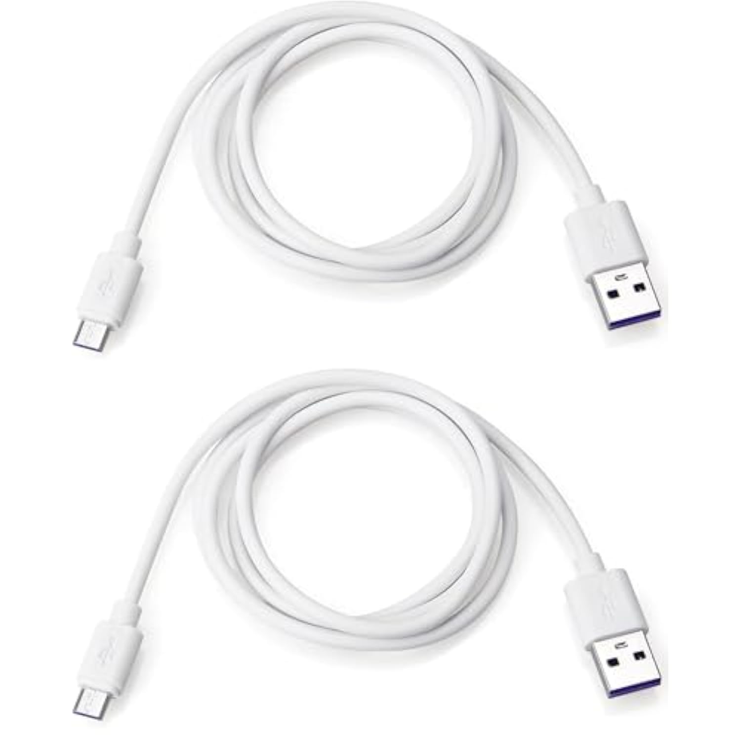 Smays USB to Micro USB Cable 3ft Charging Cord White 2-Pack