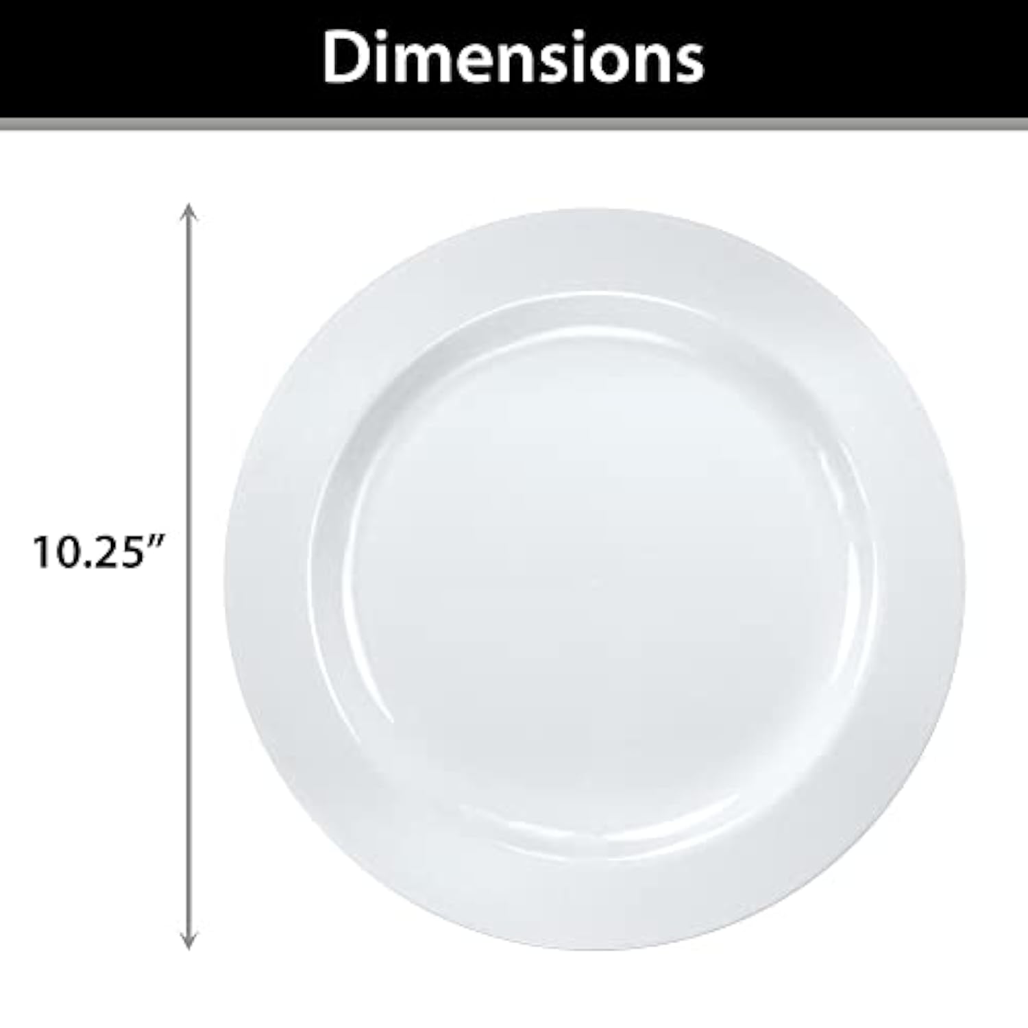 Premium Quality Heavyweight 10.25 Inch Plastic Plates China Like, Wedding And Party Dinnerware Plastic Plates White Pearl - 30 Count
