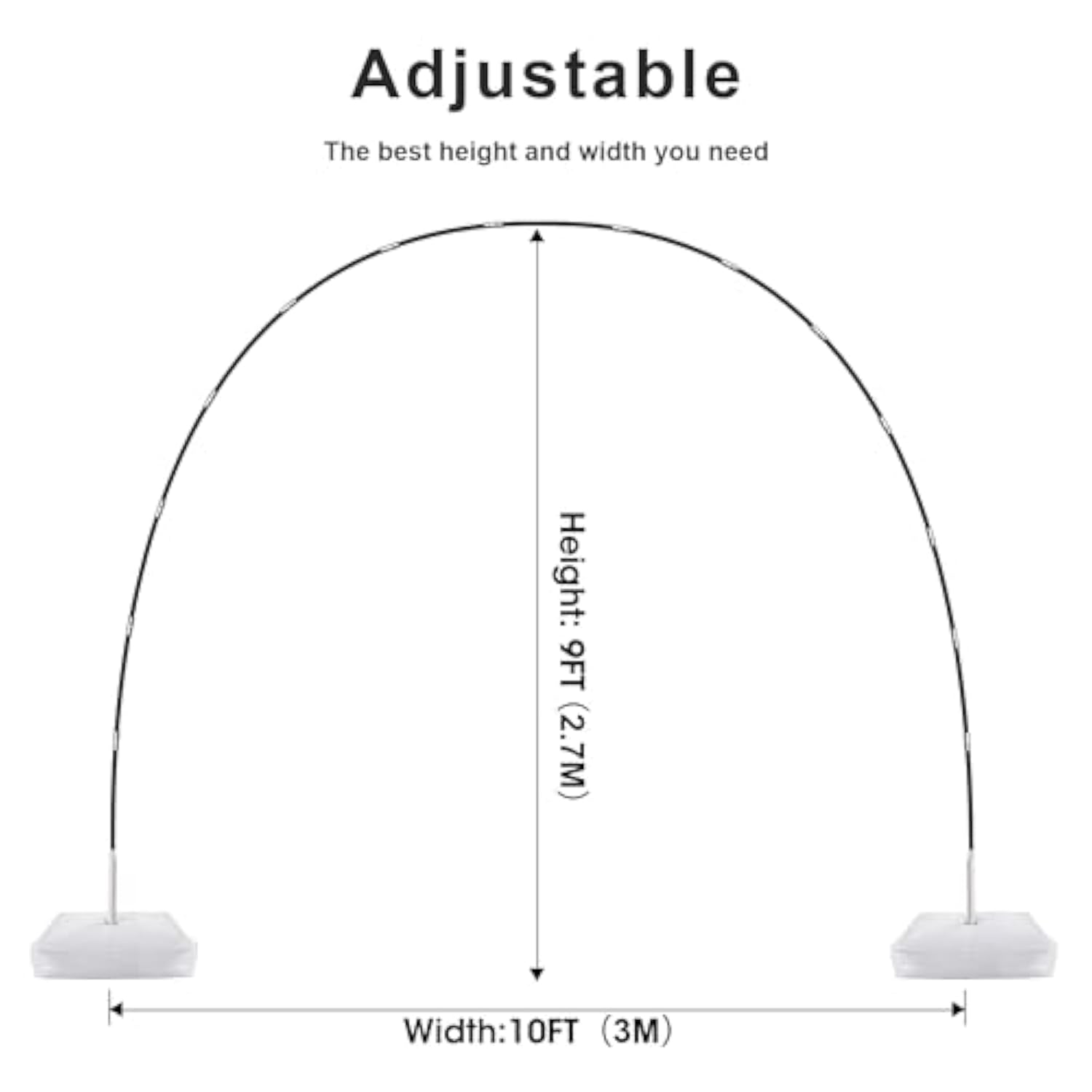 Adjustable 9FTx10FT Balloon Arch Kit Stand for Wedding Baby Shower Birthday Photo Backdrop