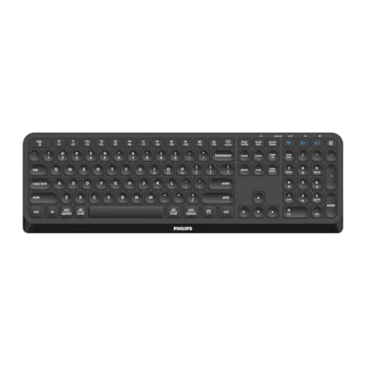 PHILIPS Professional Wireless & Bluetooth Keyboard - Standard-Layout Keyboards with 2.4GHz USB-Receiver, 3-Channel,Ergonomic & Quiet Design, Comfortable & Efficient for PC/Laptop/Pad