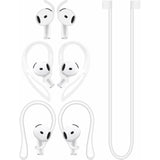 Anti-Slip Set For Airpods 4 Silicone Adjustable Ear Hook Ergonomic Design Wings Wingtip Ear Hooks Tips Strap Sport Earbuds Accessories Eartip Compatible With Airpods 4Th White