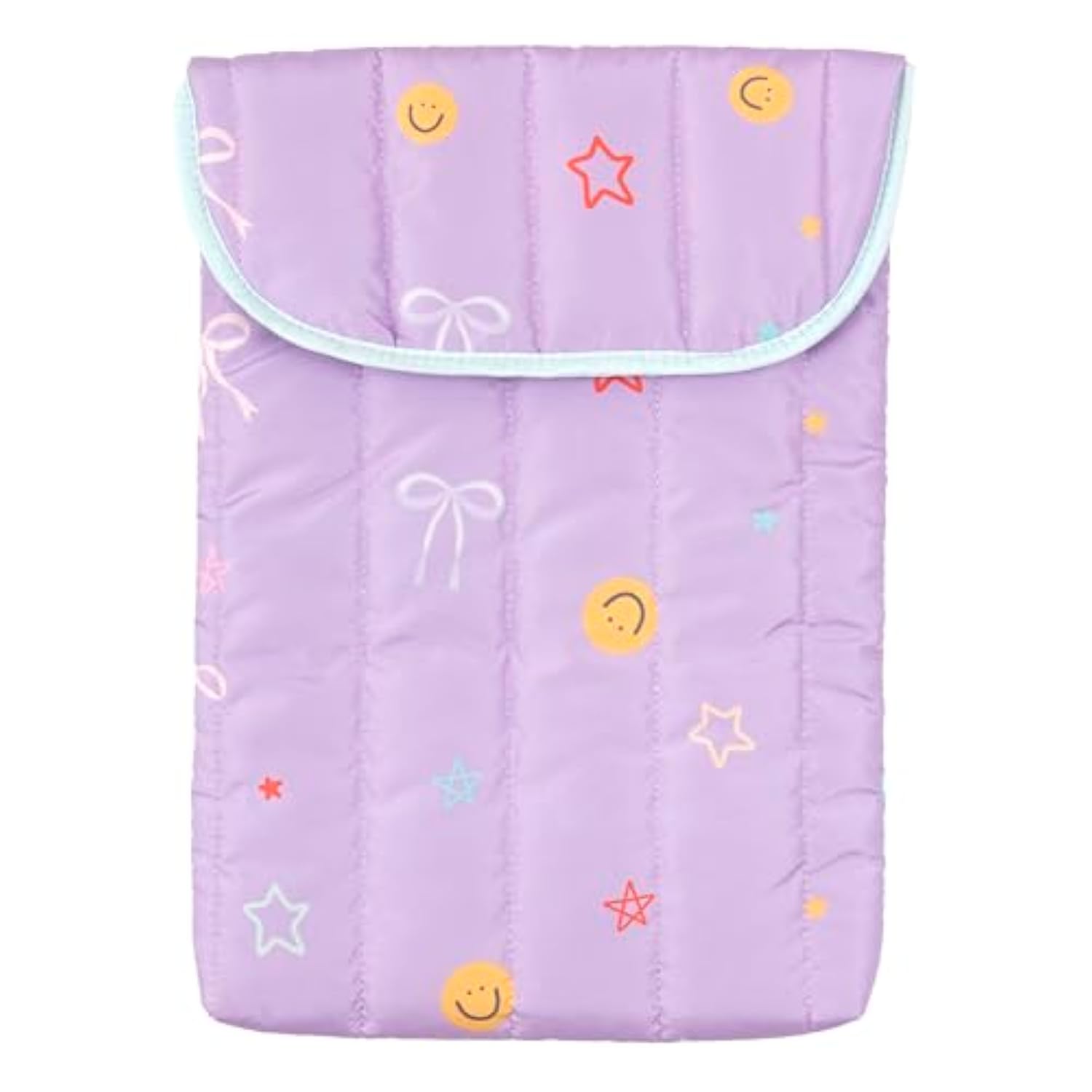 Purple Laptop Sleeve 13 Inches By - Cute Smiley Faces, Bow & Coquette Design, Laptop Cover & Accessories For Women, Office Essentials, Protective Case For 13-Inch Laptops