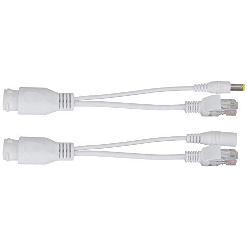 12V Poe Compatibility Adapter, Power Over Ethernet Passive Poe Adapter Cable Splitter For Surveillance Camera(White)