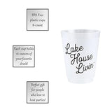 Santa Barbara Design Studio SIPS Drinkware 16-Ounce Frosted Plastic Cups, 8-Count, Lake House