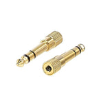 Gold Plated 6.35Mm 1/4 Male To 3.5Mm 1/8 Female Audio Stereo Headphone Adapter - 2-Pack