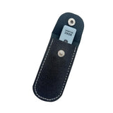 Anti Lost Usb Flash Drive Leather Holder, 2 Pcs Leather Usb Protective Case For Alloy Shark Buckle Lightweight Portable (Black+Brown, Large+Small)