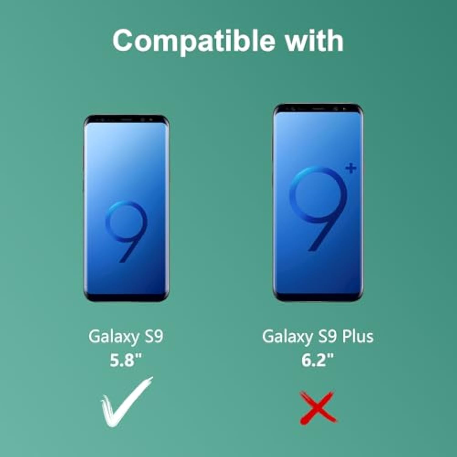 [2 Pack] Screen Protector For Samsung Galaxy S9, Support Fingerprint, 9H Tempered Glass Film, Easy Installation, Bubble Free