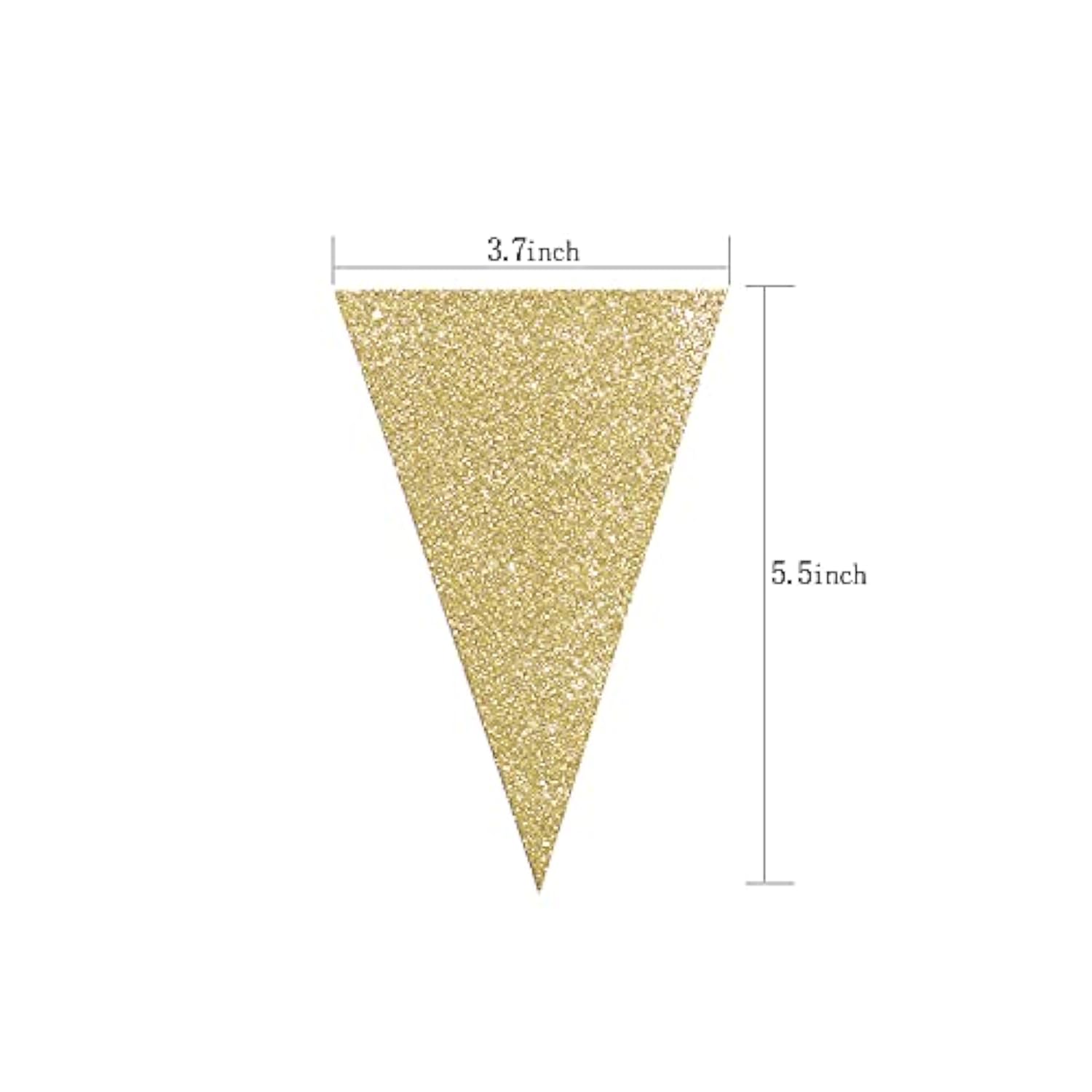 Triangle Banner Party Decoration, Golden Brown Green Paper Bunting Flags 15 Pcs 10ft