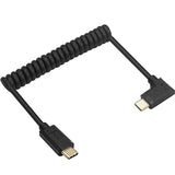 Usb C Cable, Usb 3.1 Type C (Usb-C) Male To Male Coiled Spring Spiral Cable, 3