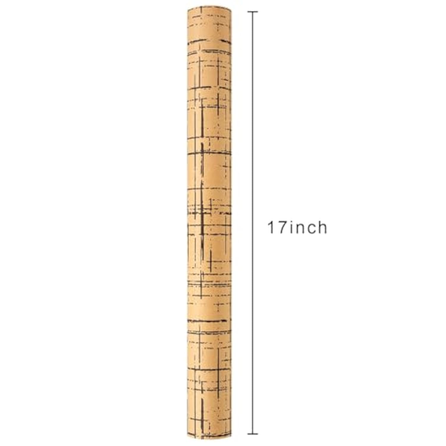 Kraft Wrapping Paper Roll, Brown Gift Wrap With Dynamic Plaid Pattern - 17 In X 32.8 Ft Black Stripe Wrapping Paper For Christmas, Wedding, Father'S Day, Mother'S Day, Valentines Day - 1 Roll (46.5 Sqft.)