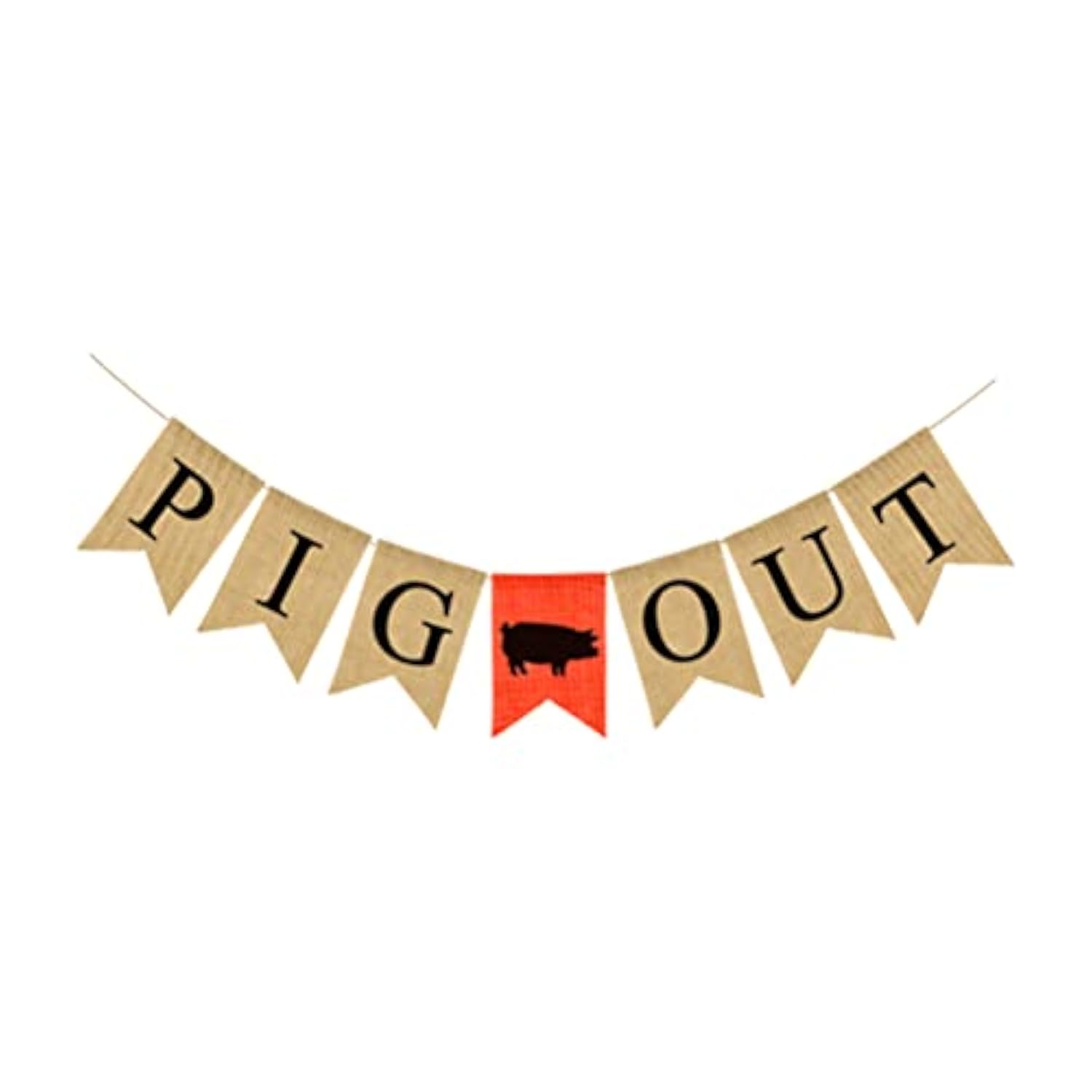Party Banner Pig Out Garland Swallowtail Burlap Banner Wall Hanging Decoration For Funny Christmas Party Supplies Favors