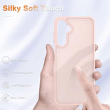 For Samsung Galaxy A16 5G Case, Matte Phone Case With 1 Screen Protector, Frosted Translucent Back, Slim Shockproof Protective Cover, Pink