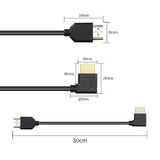 8K Hdmi 2.1 Short Cable,90 Degree Right Angle 1Ft/0.3M Ultra High Speed 48Gbps