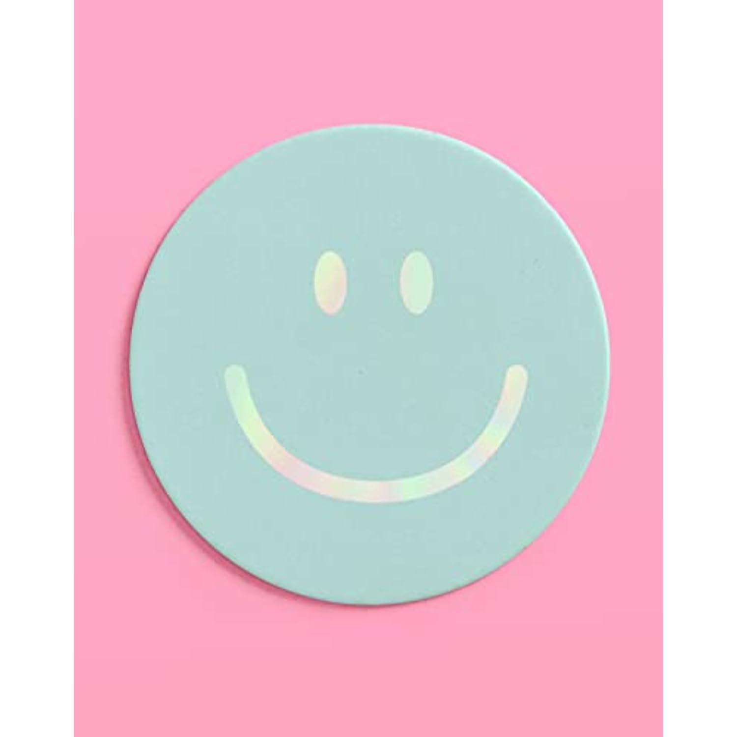 Smile Pastel Party Drink Coasters - 16 Pcs - Iridescent Foil | Happy Pastel Birthday Party Decorations, Cute Bachelorette Party, Cool Cocktail Disposable Coaster